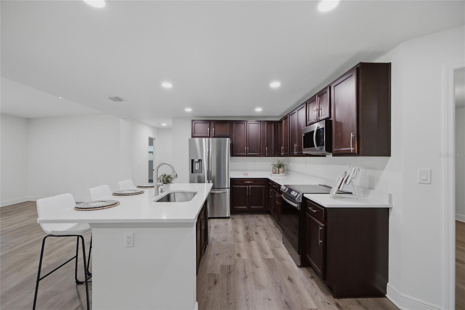 newer kitchen cabinets and appliances
