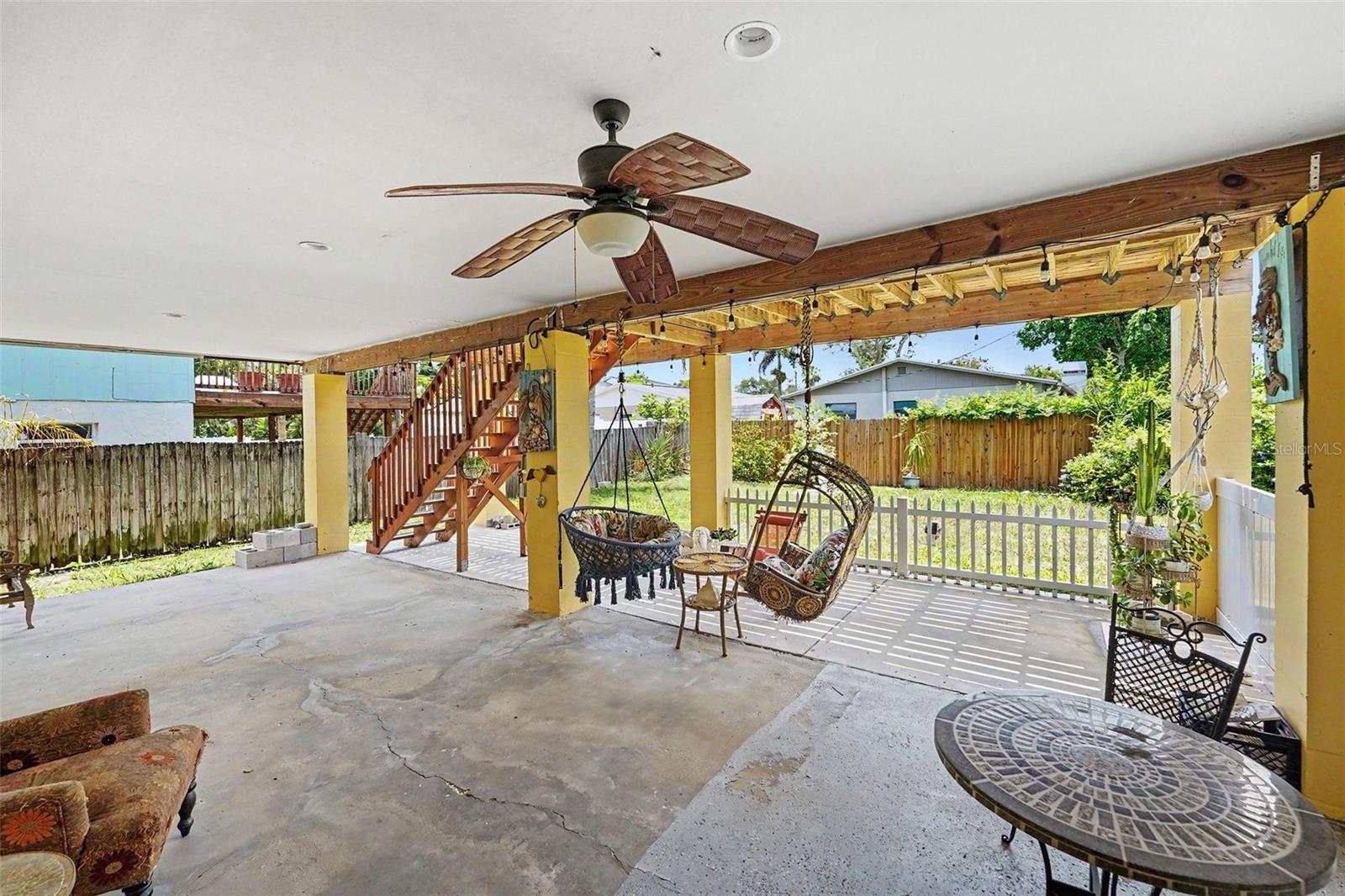 Oversized covered patio, perfect for entertaining or relaxing.