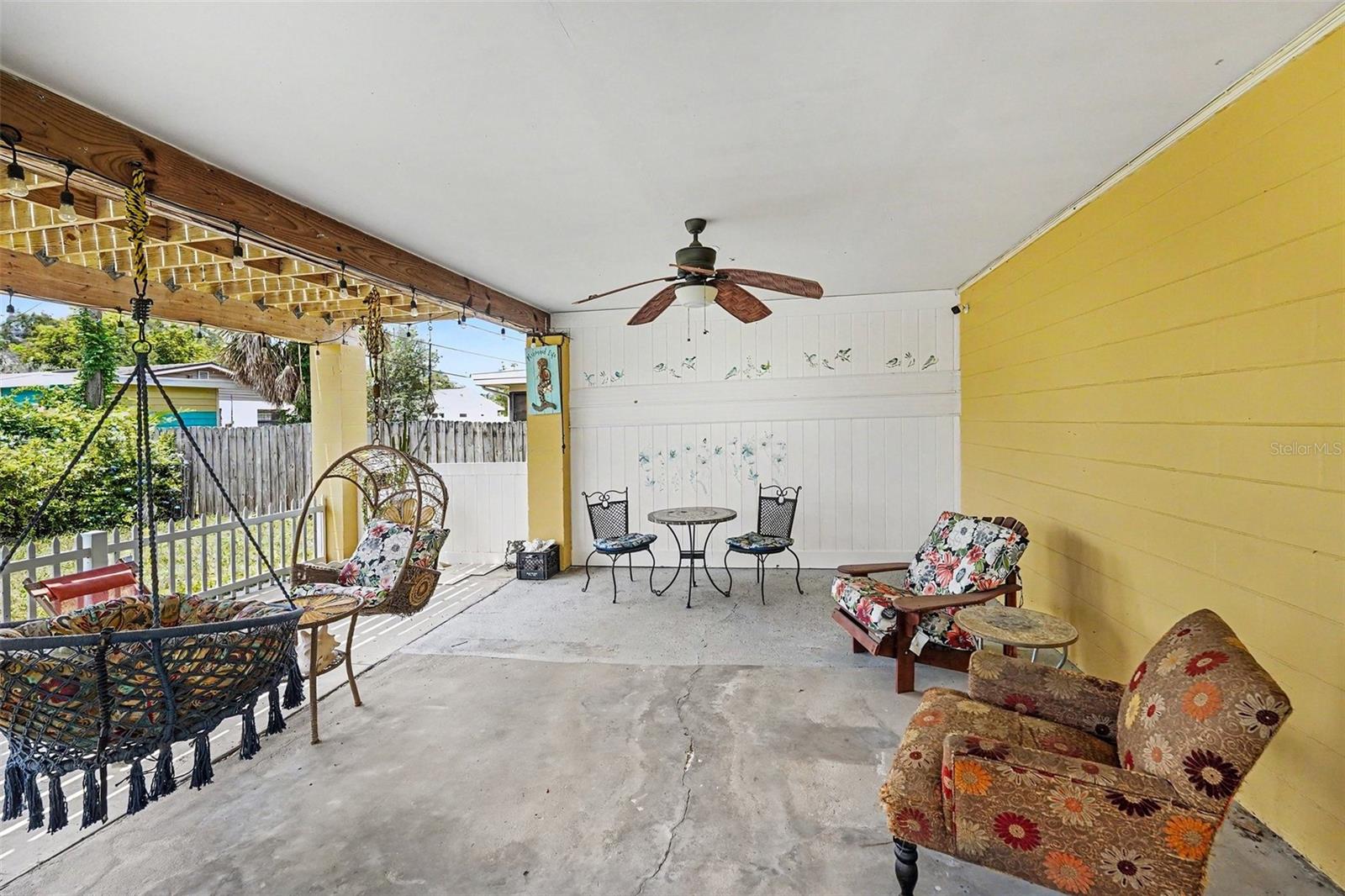 Oversized covered patio, perfect for entertaining or relaxing. Rain or shine!