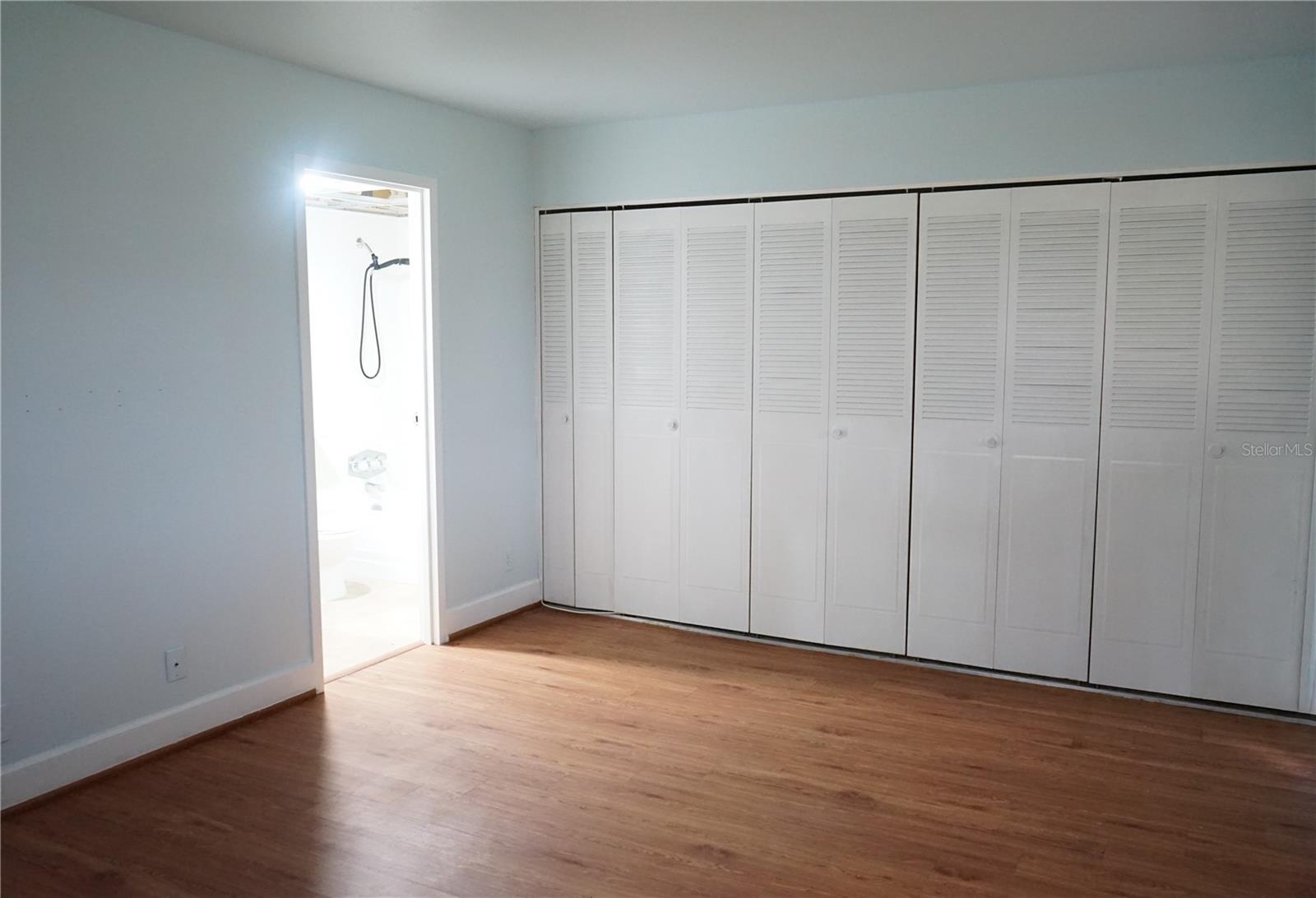 primary bedroom has lots of closet space