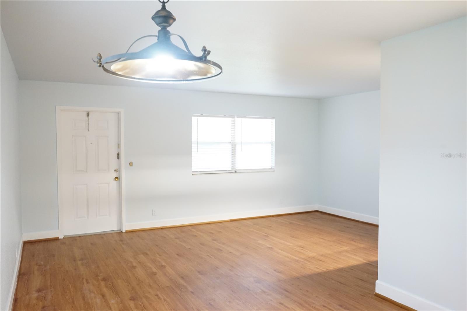 view from dining area to living room