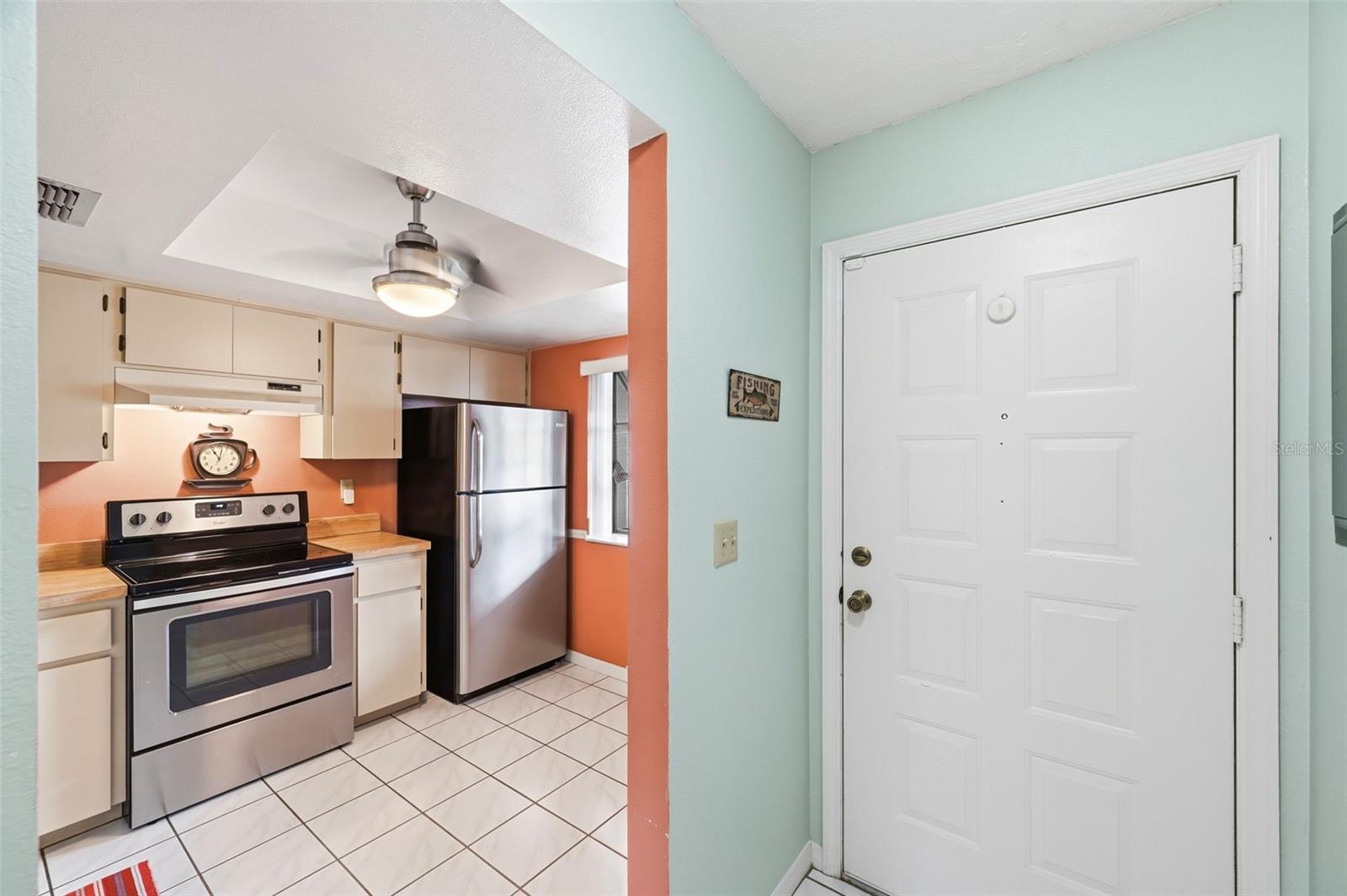 Upon entering the Kitchen is on your right.
