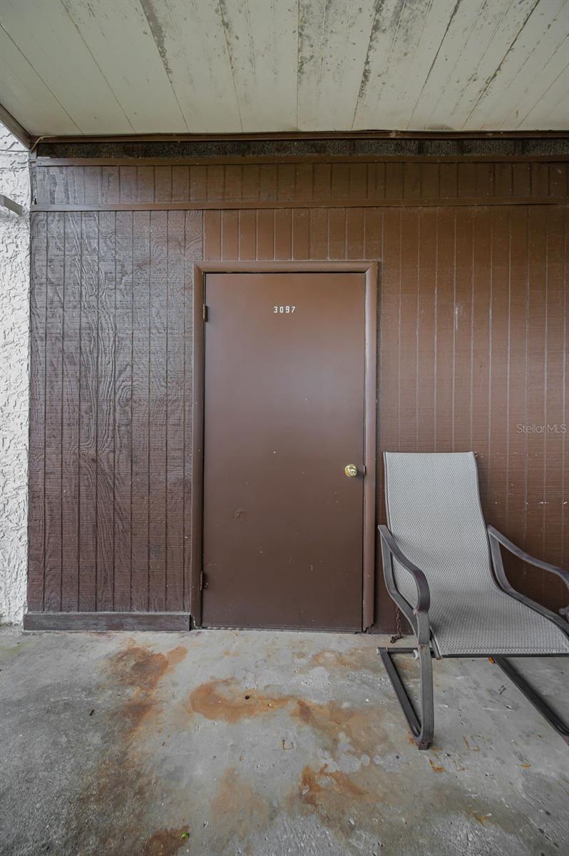Storage closet at carport