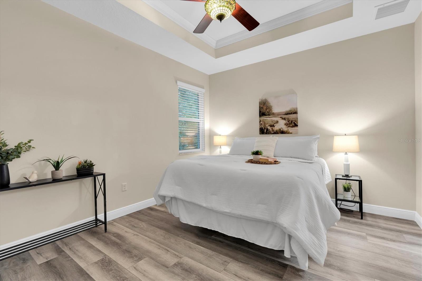 Primary BR w/ Tray Ceiling and Crown Molding