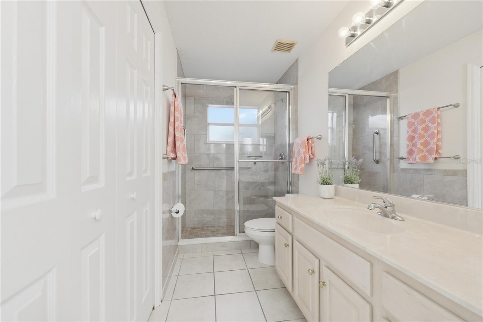 Guest Bath, Newer Tiled Shower