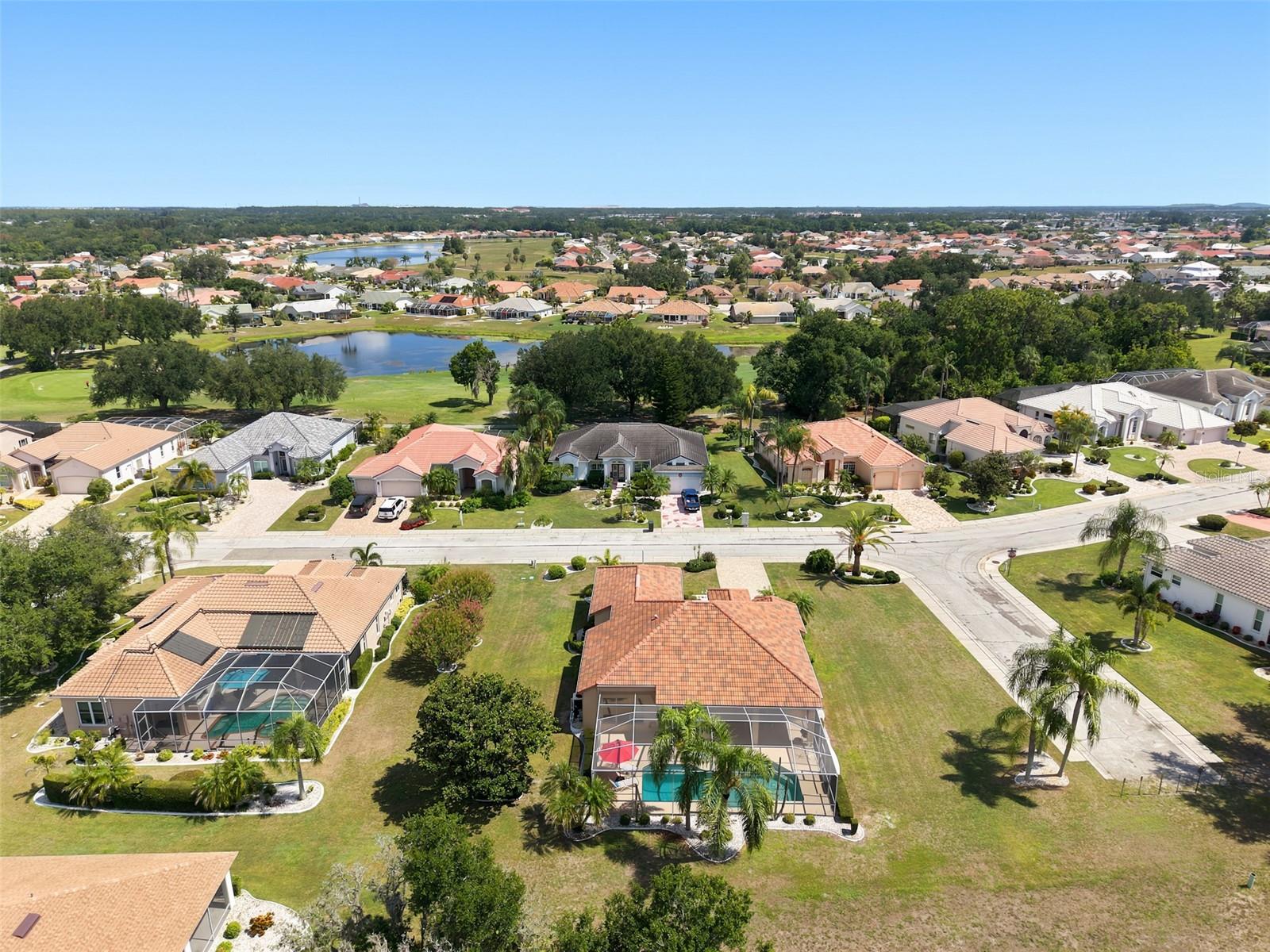 Aerial, Newer Tile Roof, Large Corner Lot, Paved Driveway, Oversized 2+ Car Garage