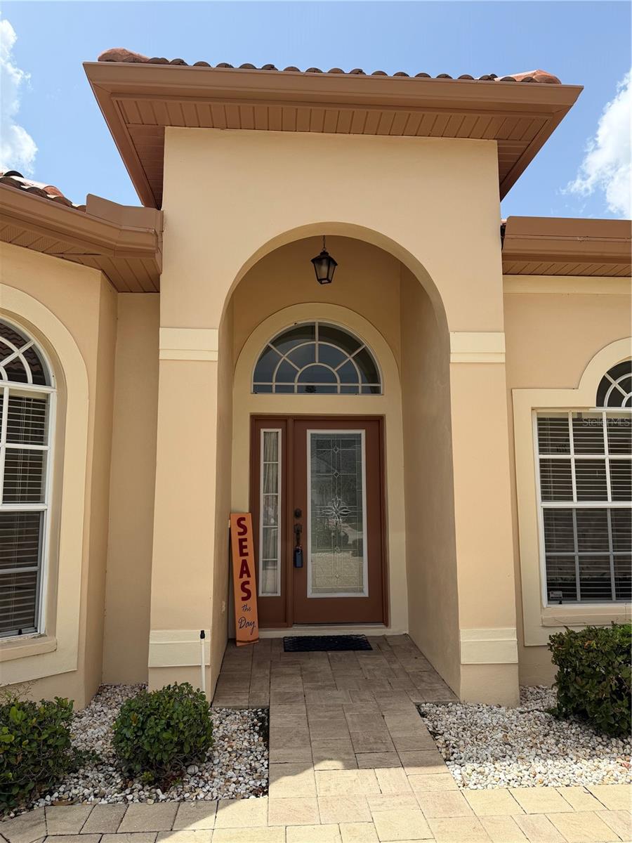 Exquisite Front Entrance, Beautiful Etched Front Door