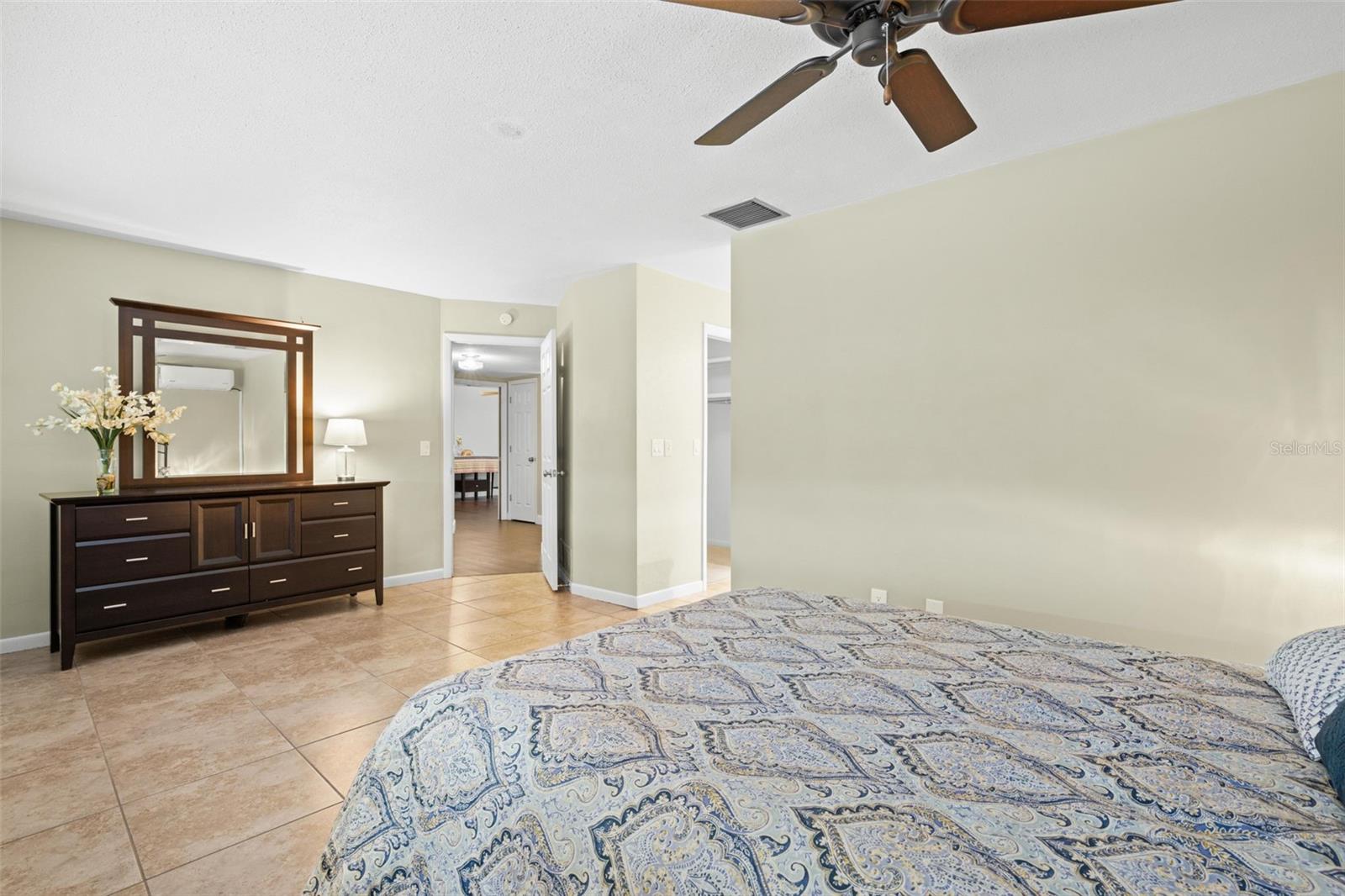 Primary bedroom and walk-in closet