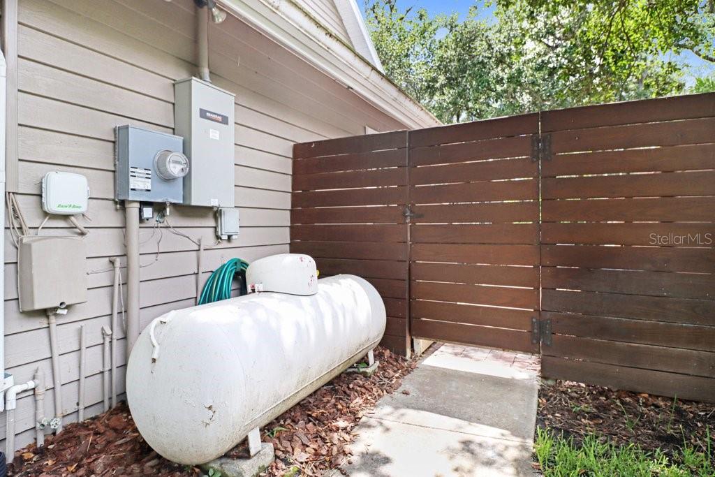 Propane tank that services the whole house generator.