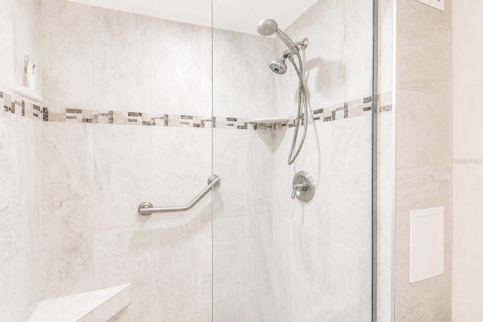 Updated bathroom with walk-in shower.