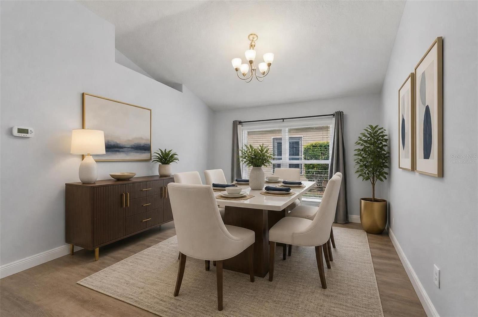 Dining room virtually staged