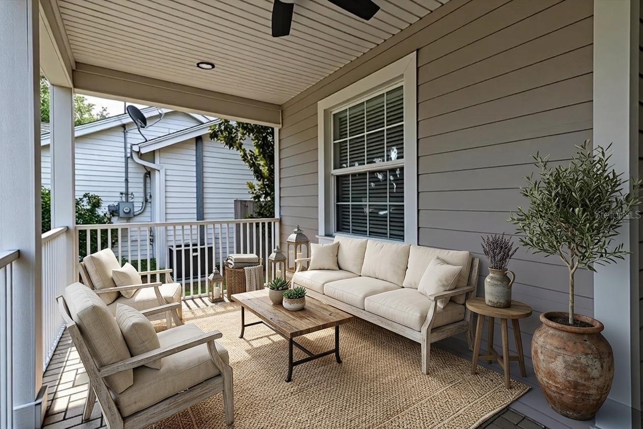 staged front porch