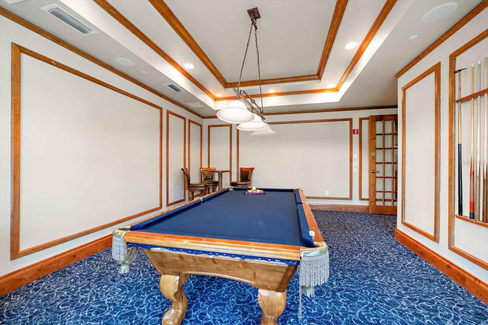 The billiards room is the perfect spot to gather with friends & family or simply enjoy a quiet game with a special person.