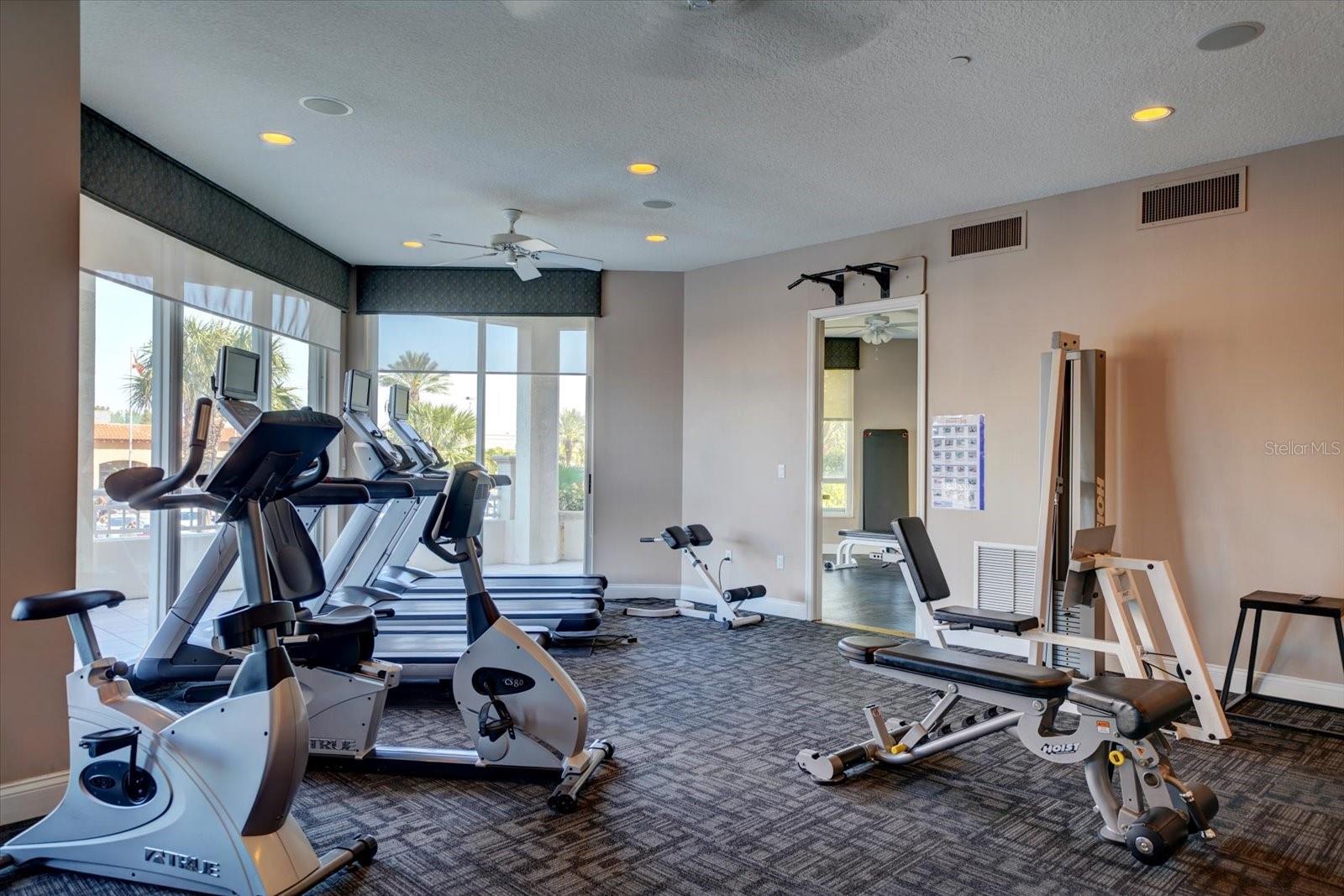 No need for a gym membership with a recently updated fitness center.