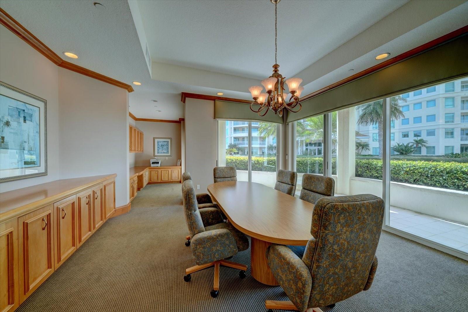 Impressive space to hold that meeting available in one of the many convenient community rooms on site.