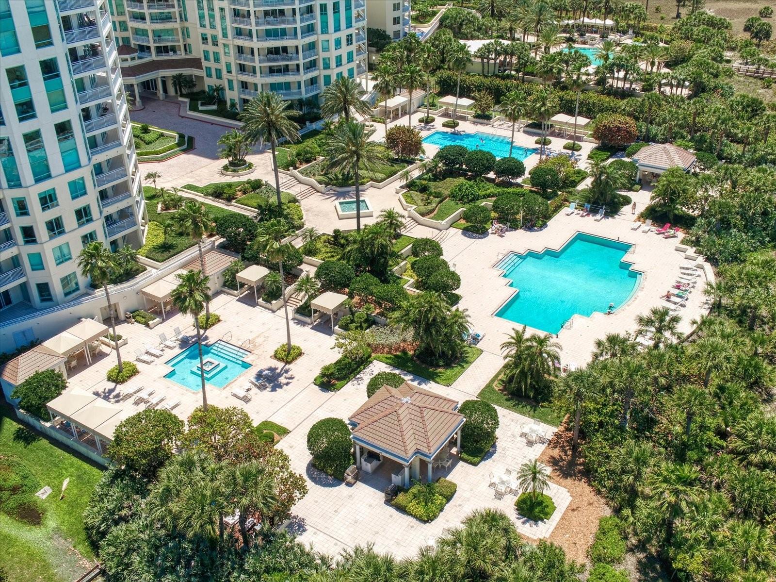 Take your pick of which pool or lounge chair you would like to cool down & refresh yourself.
