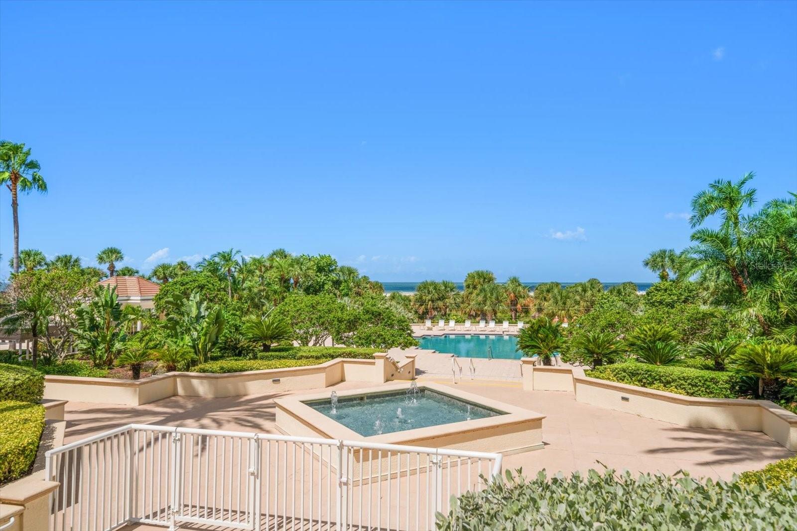 Expansive pool & spa deck offer room for all to soak up the sun at The Grande.