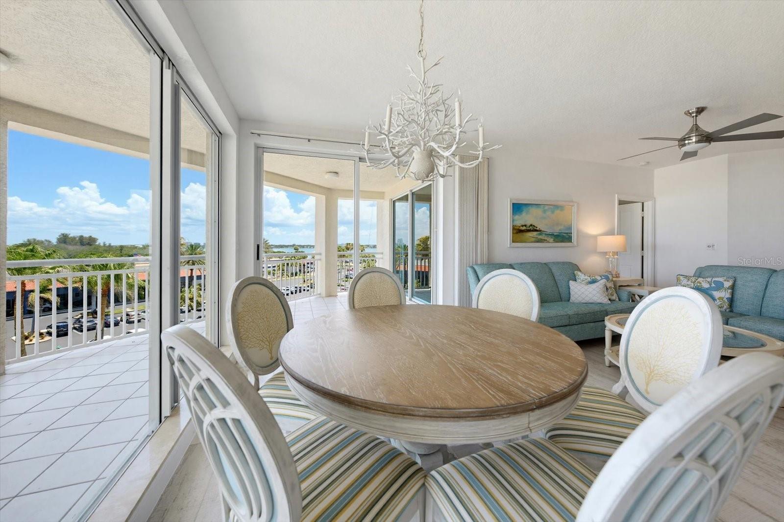 Water views from each direction from dining area.