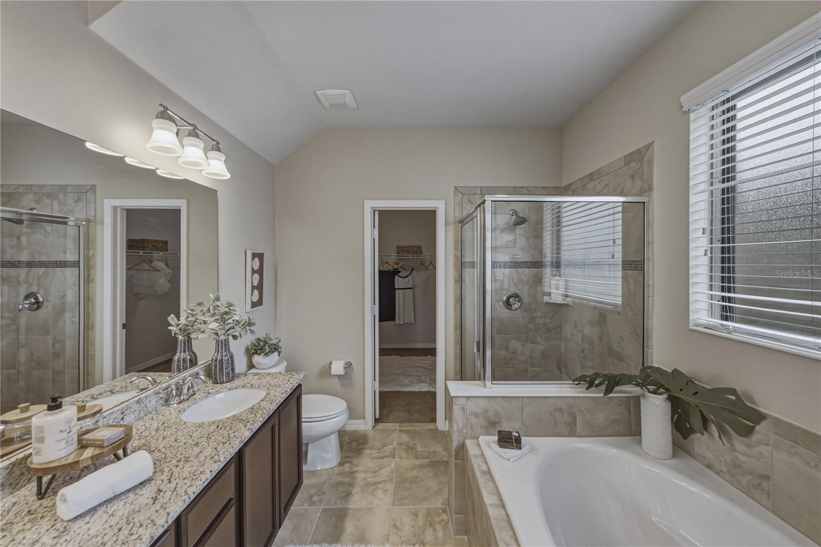 Primary Bath with Large Soaking Tub and Separate Shower