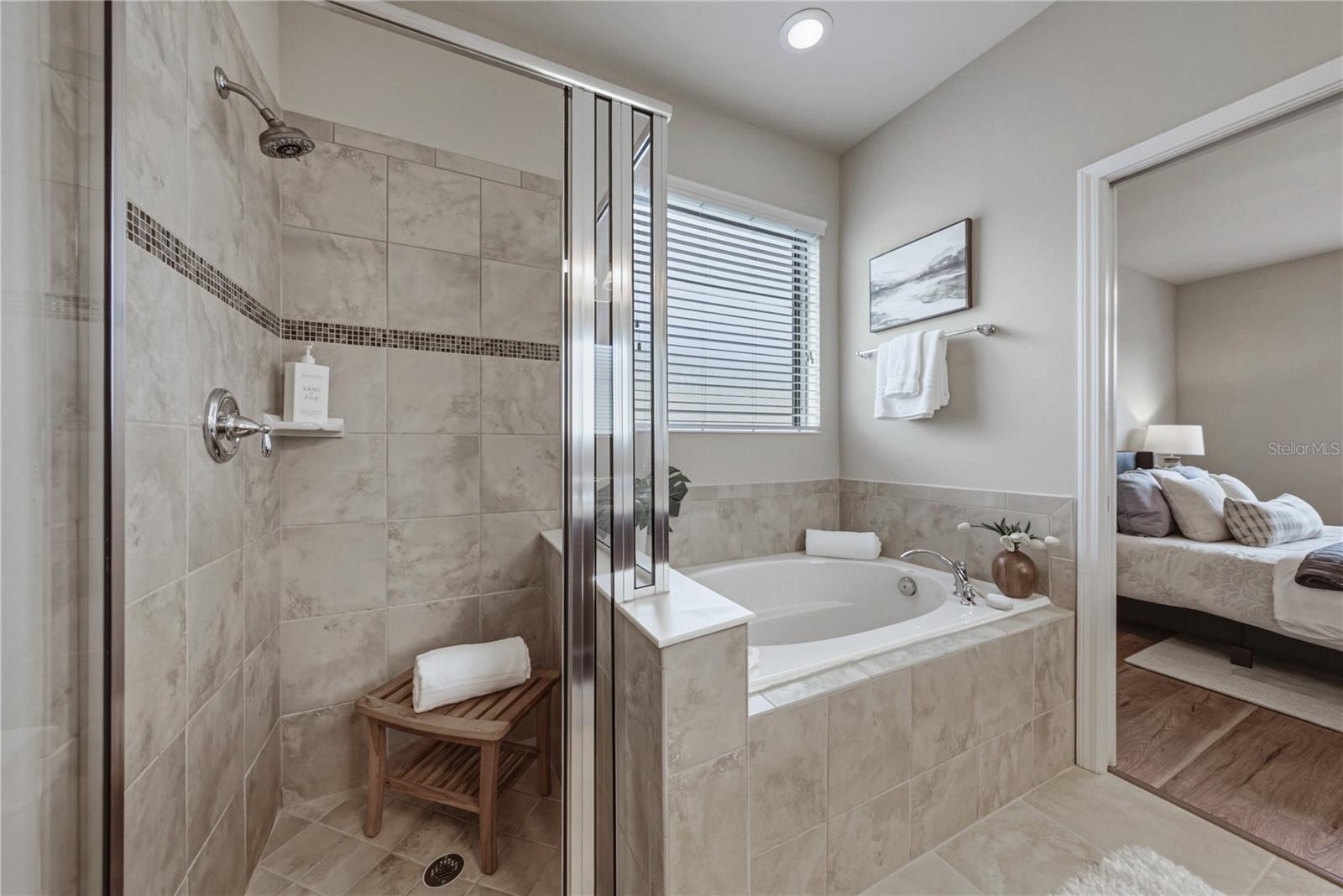 Primary Bath with Large Soaking Tub and Separate shower