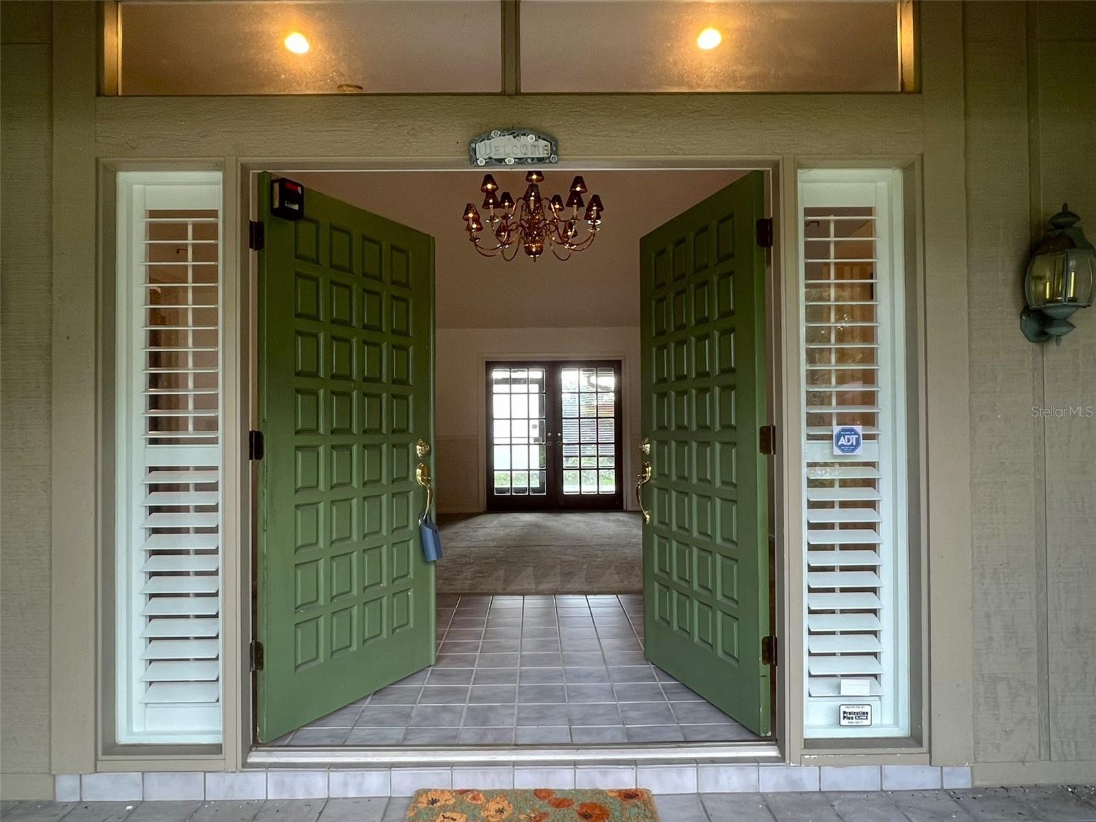 welcoming double front door