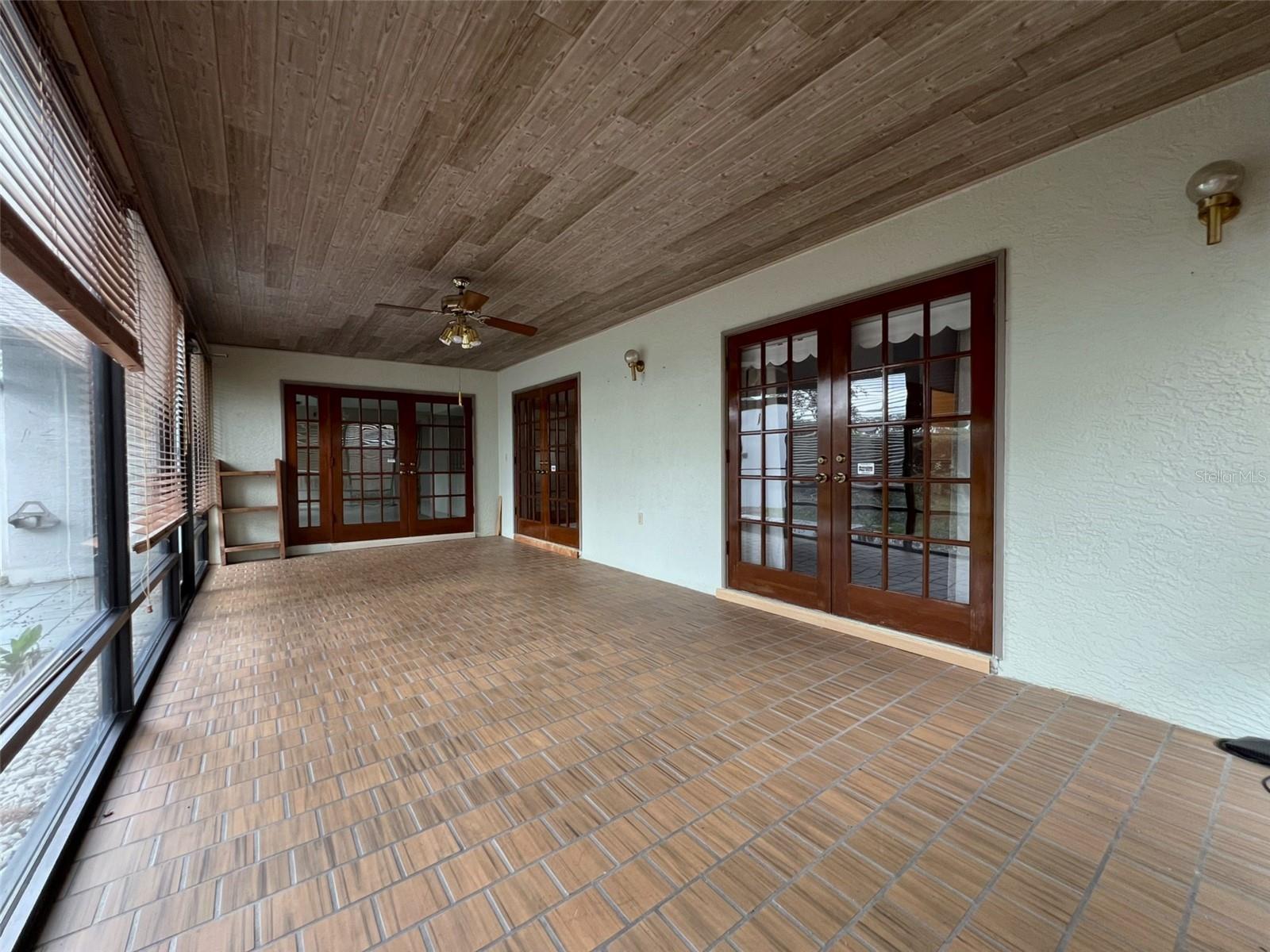 tiled patio - accessed by French doors