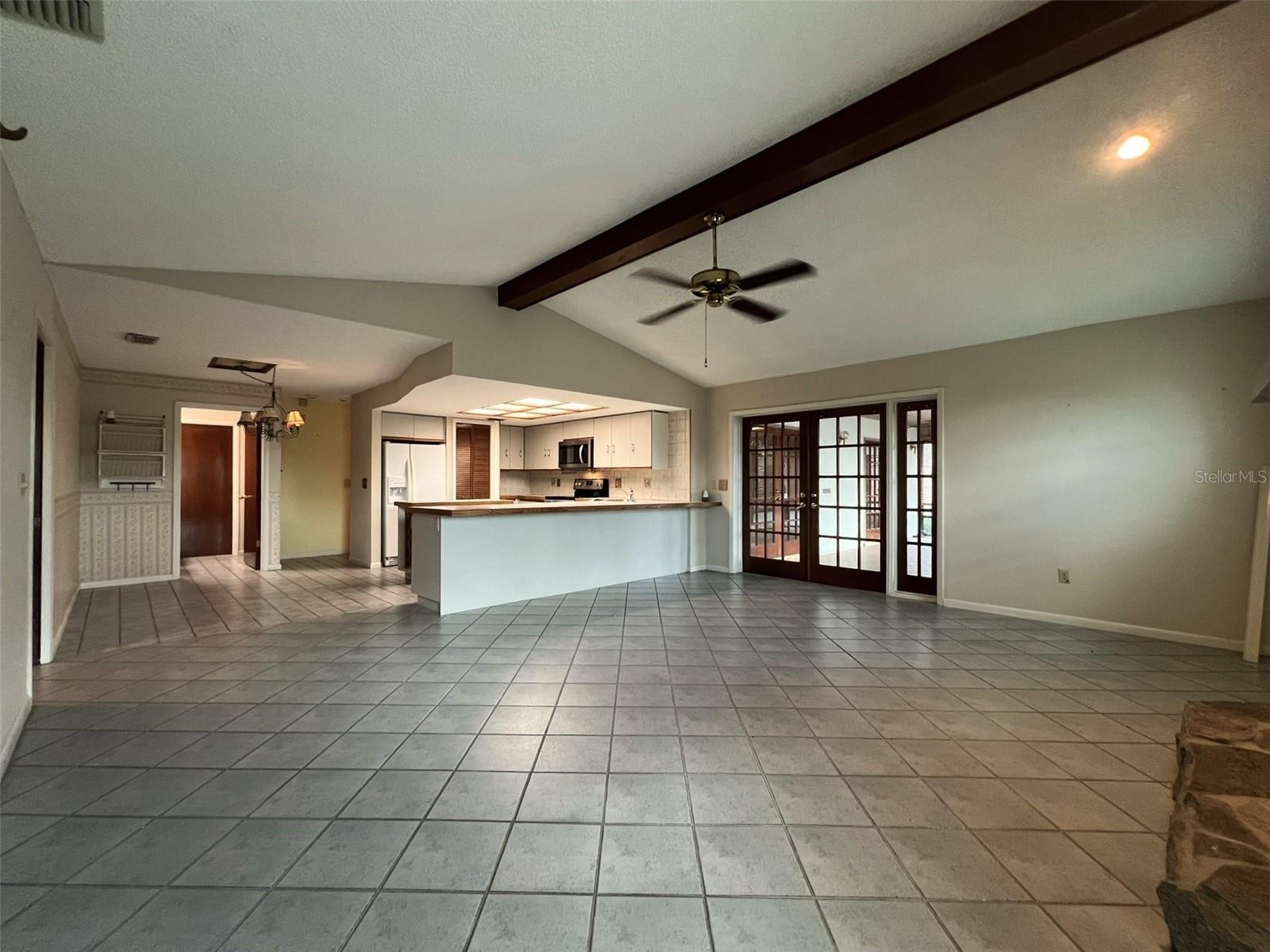 family room - French doors to patio