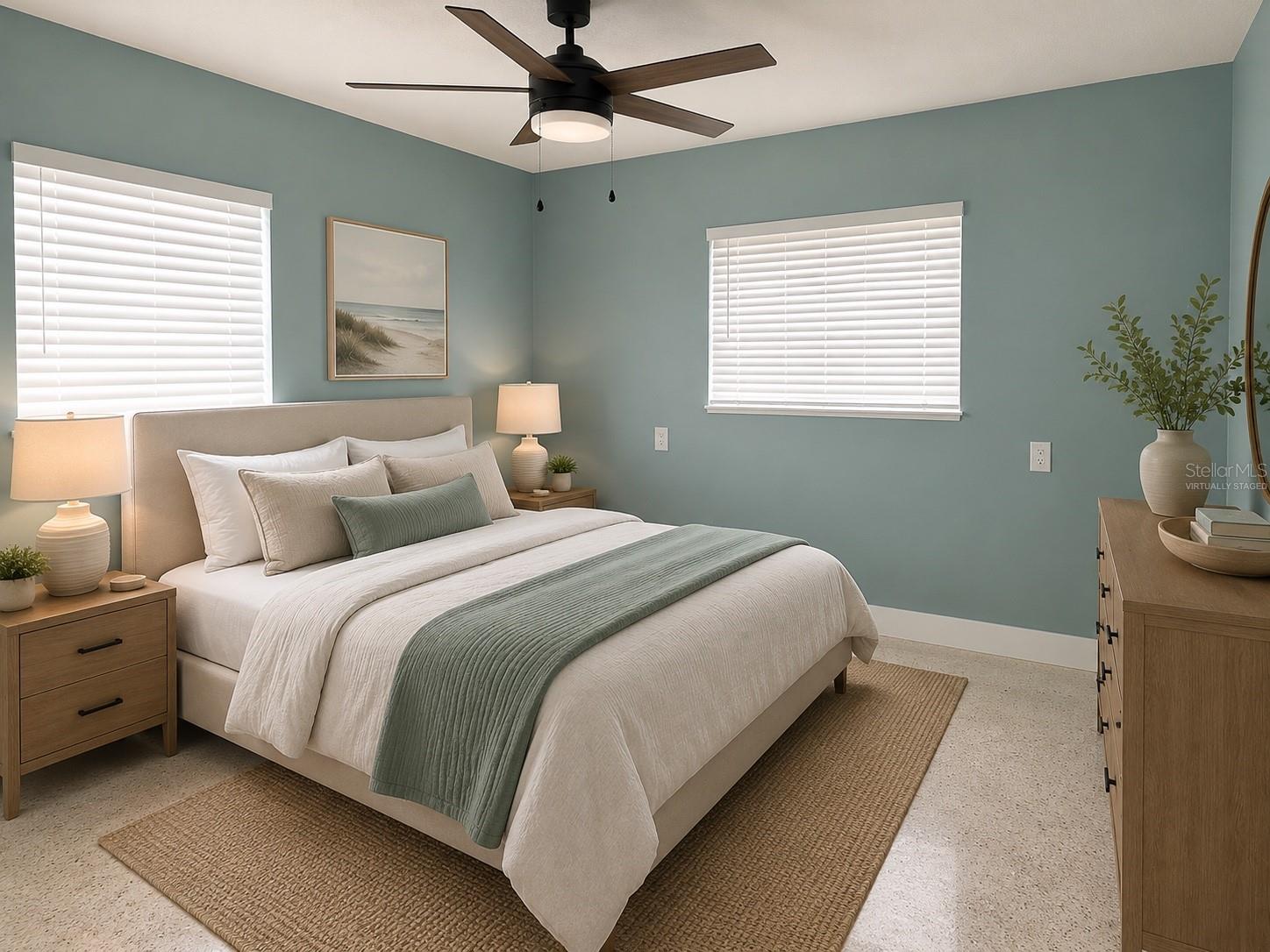 Bedroom 2, virtually staged to show possibilities