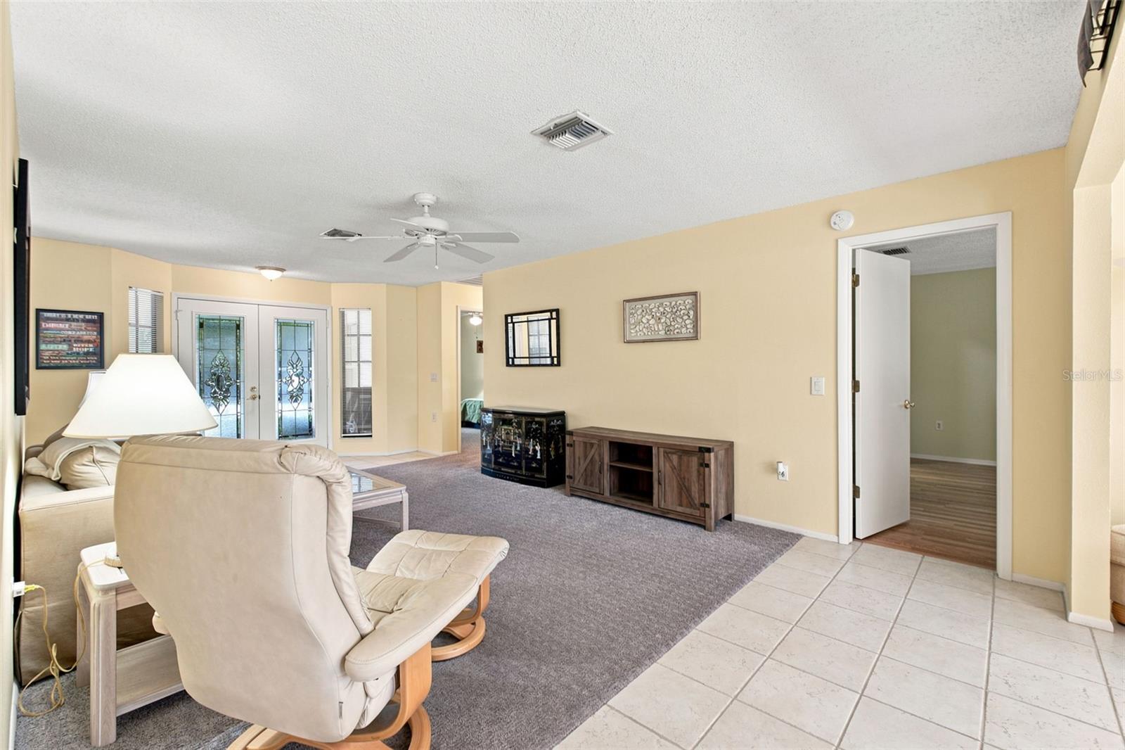View to living room from dining.