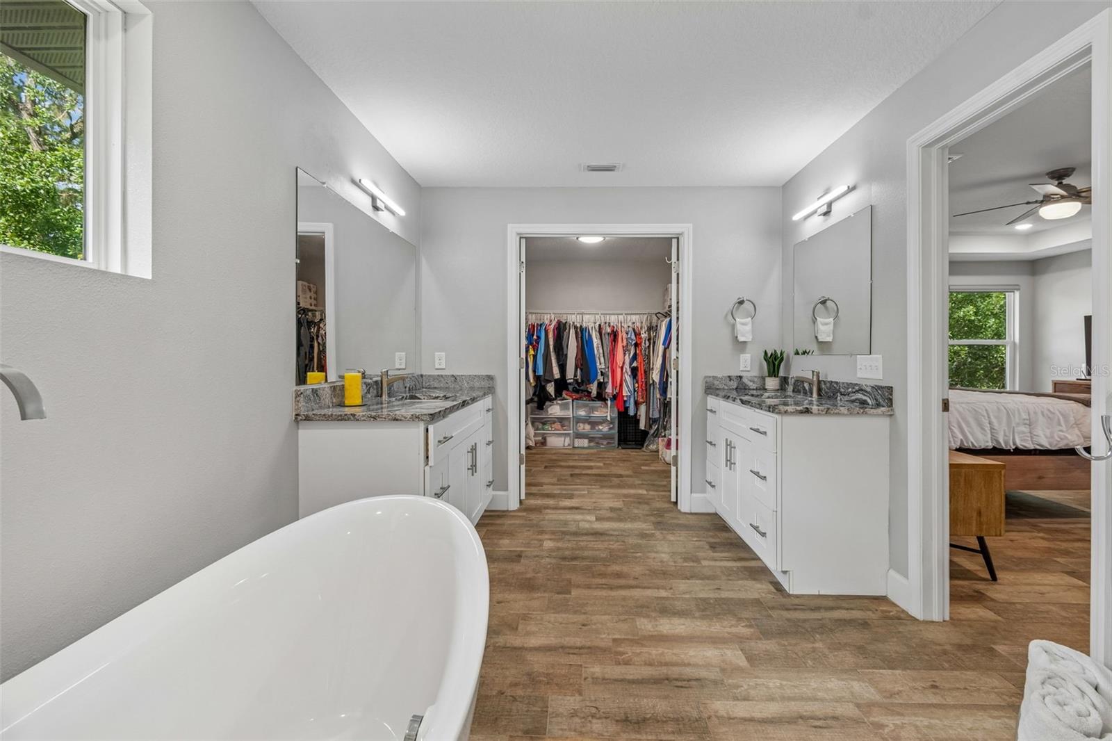 Large soaking tub