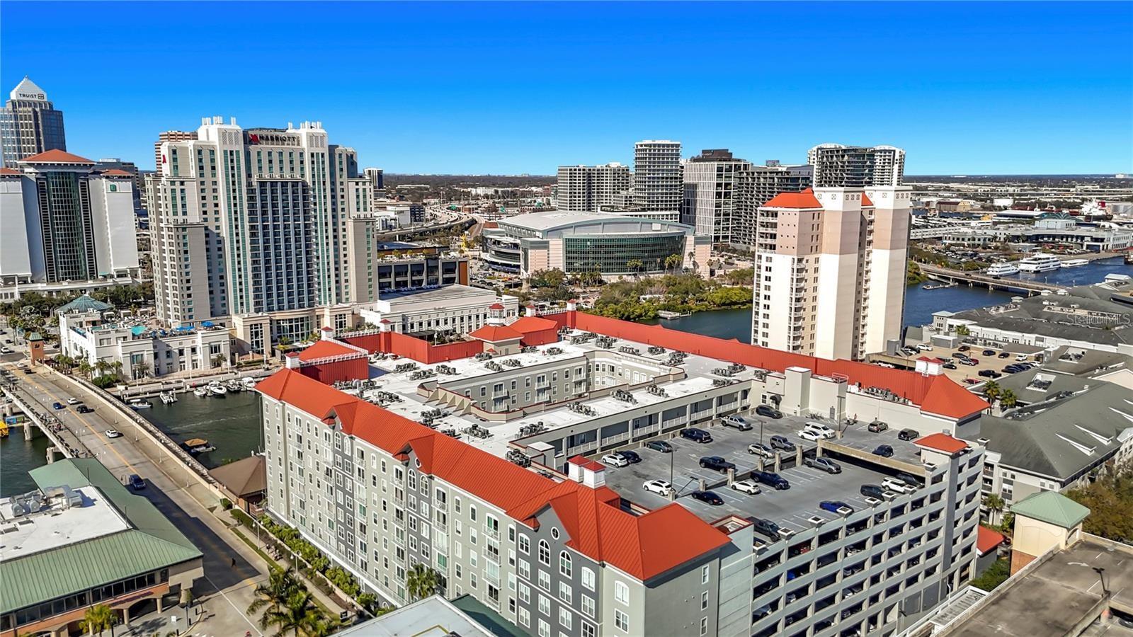 Ariel view of Benchmark Arena where Tampa Bay Lightning play