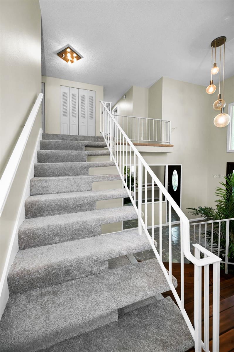 Stairway leading to the upper level