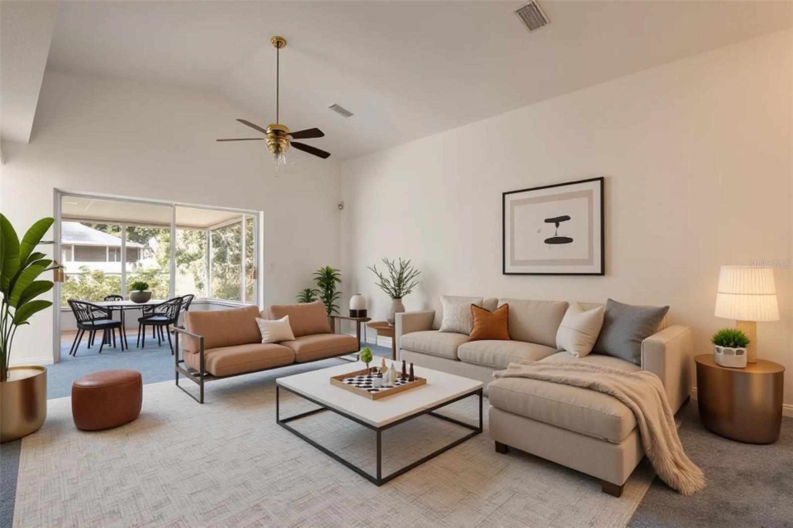 Virtual staged living room. Tons of potential!