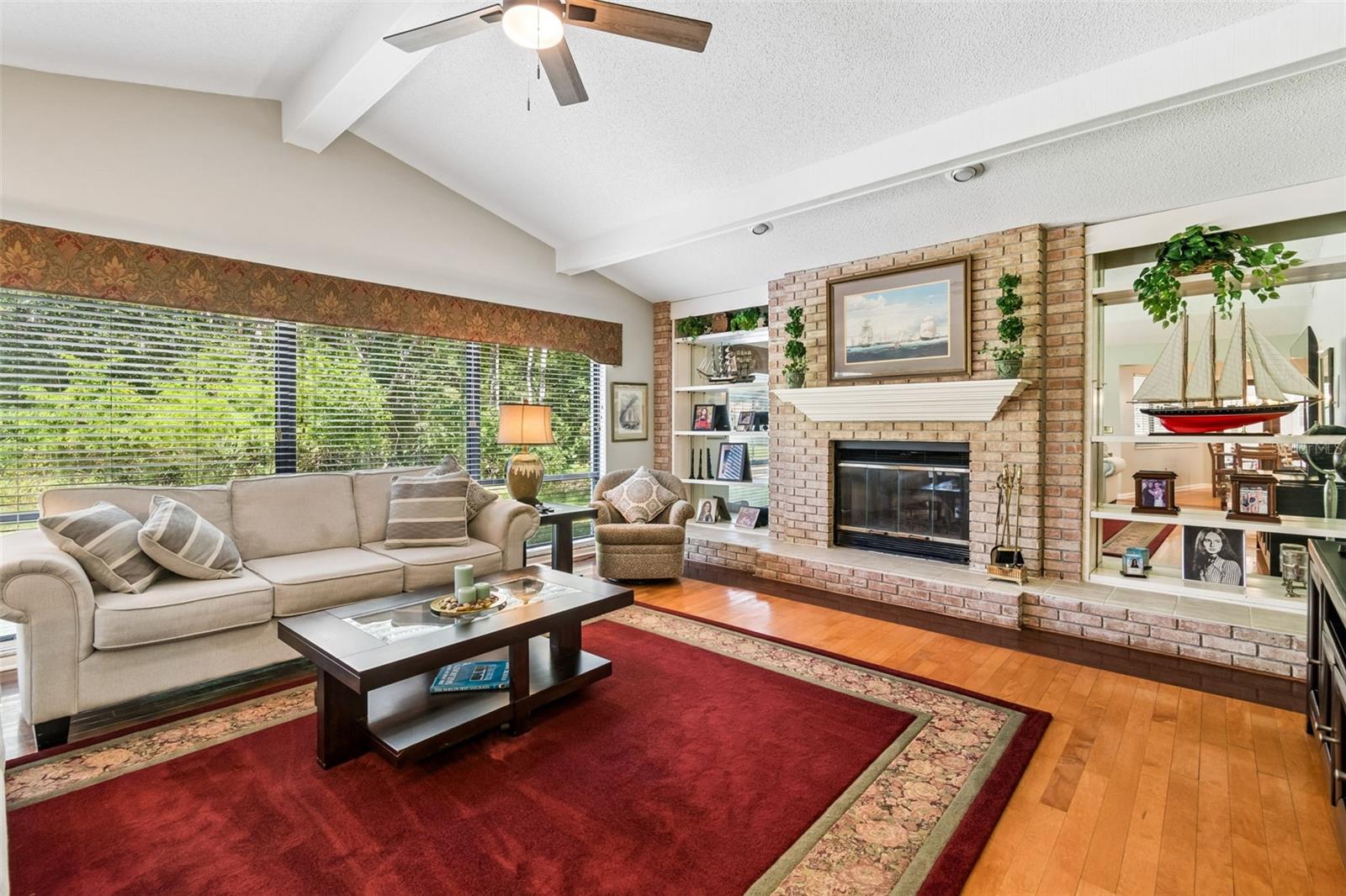 Family Room w/ Wood Burning Fireplace