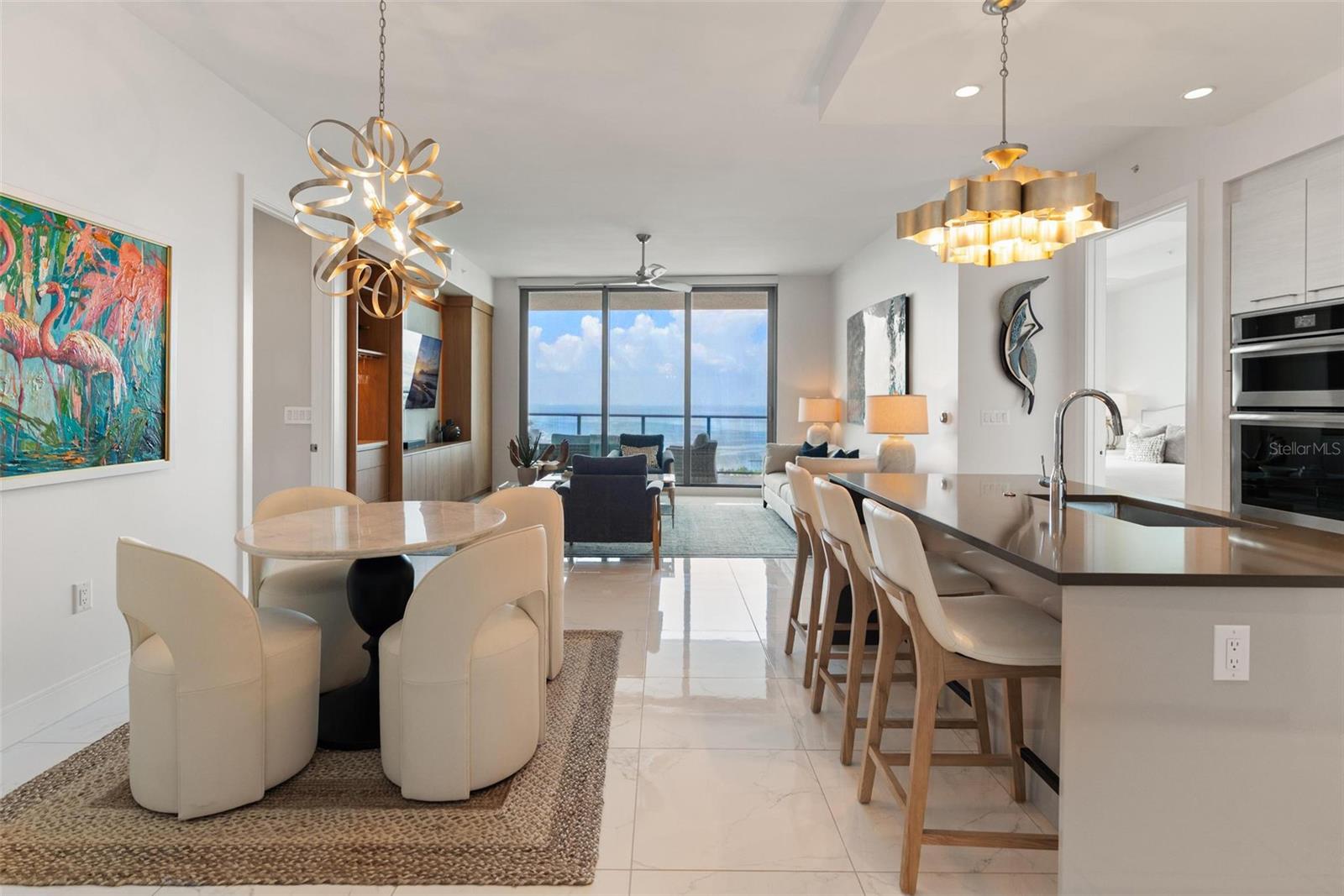 Beautiful water views greet you from the front door!