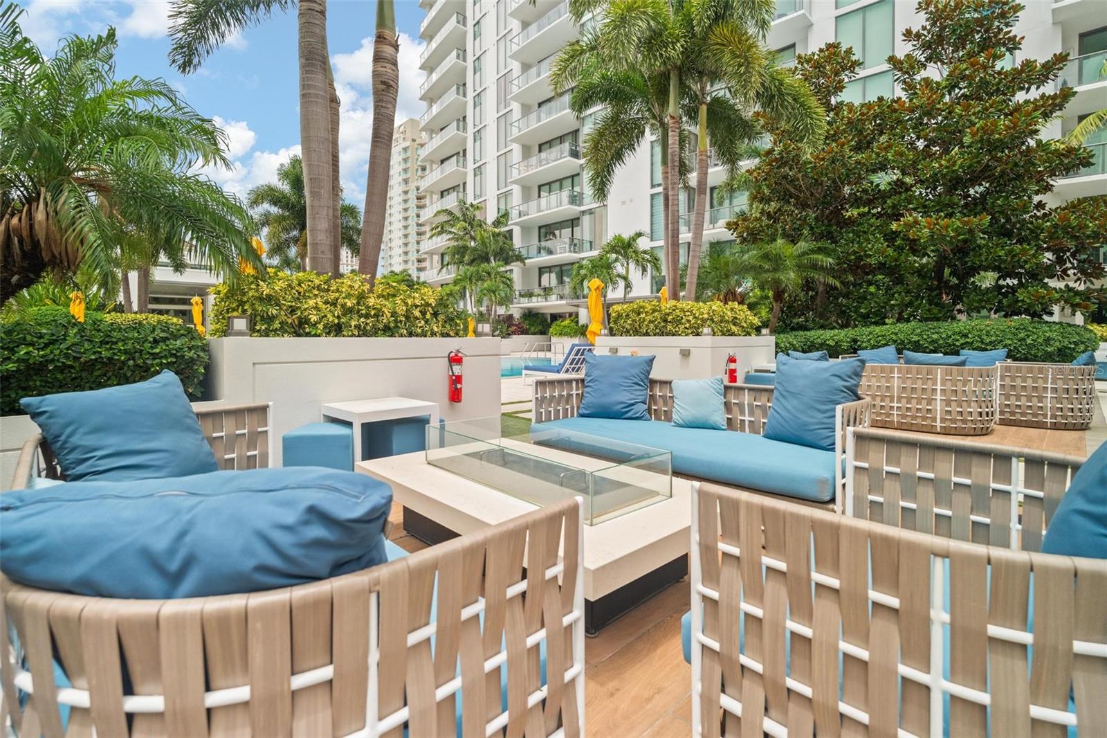 Numerous cabanas designed to provide shade and privacy