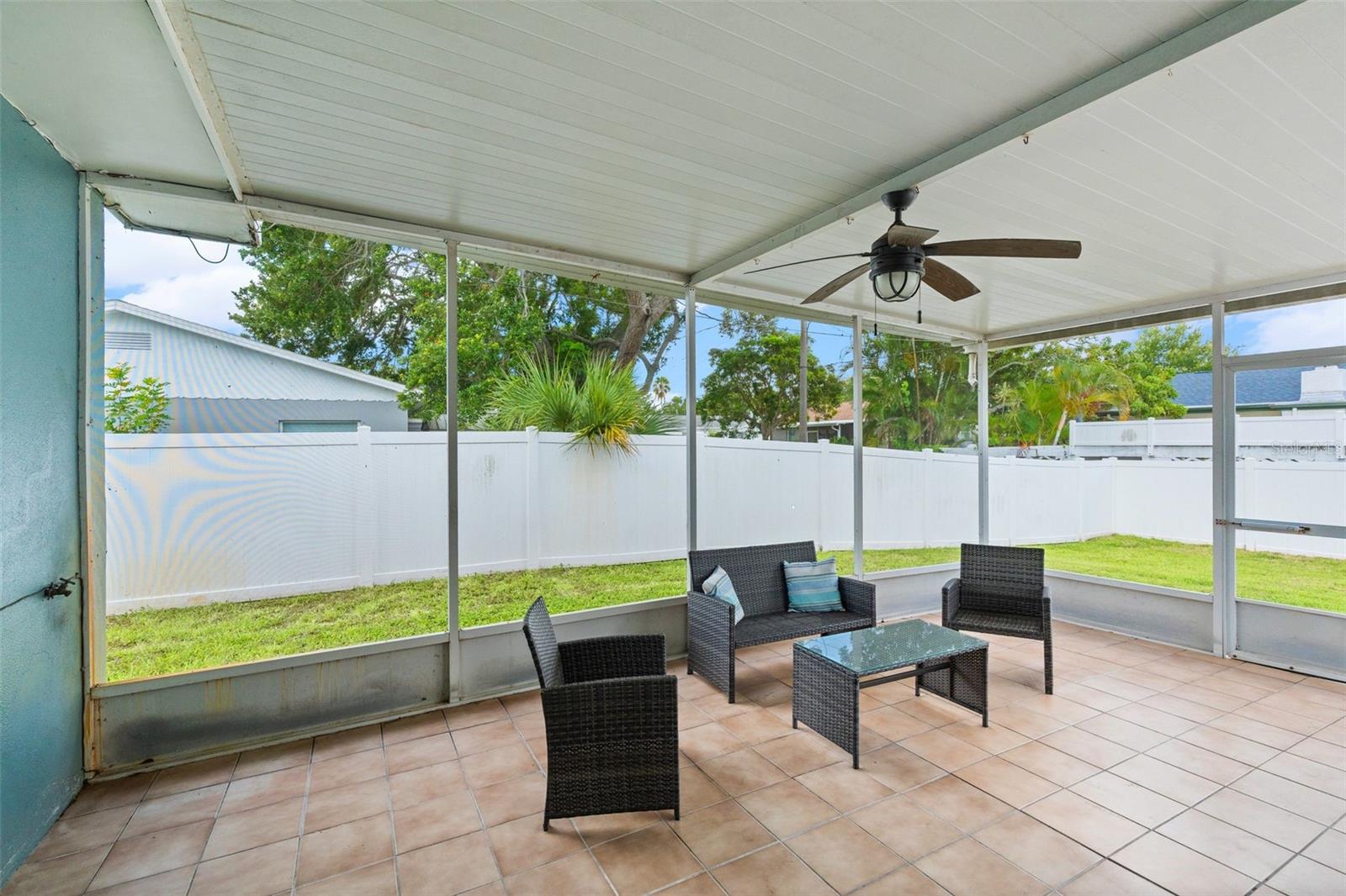 screened in porch including separate entrance from back yard
