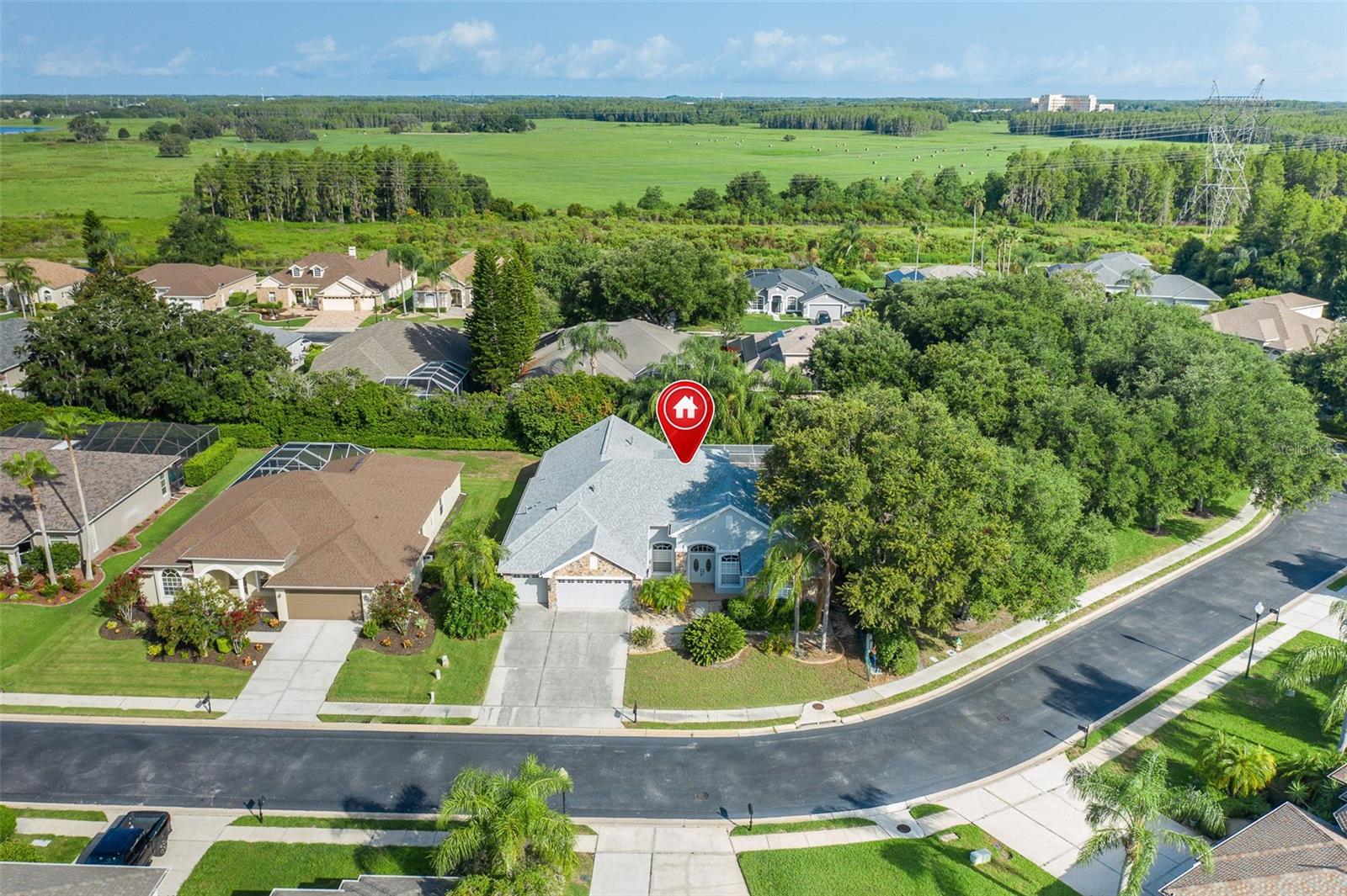 Aerial of Home and Street