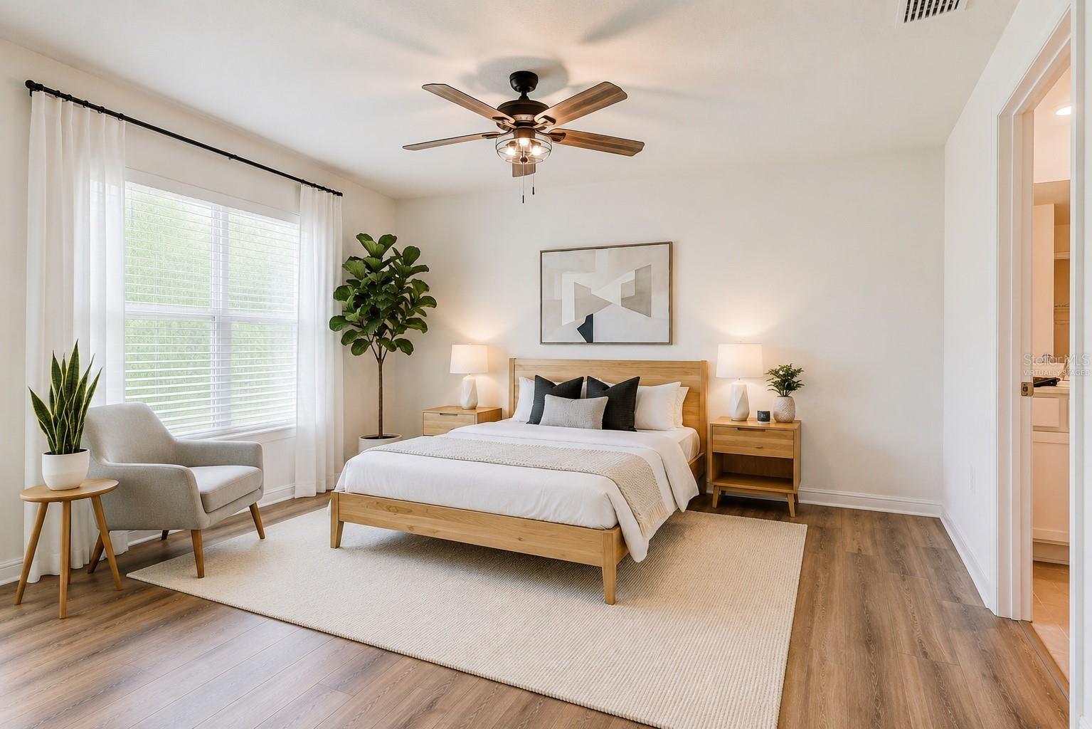Primary bedroom - virtually staged
