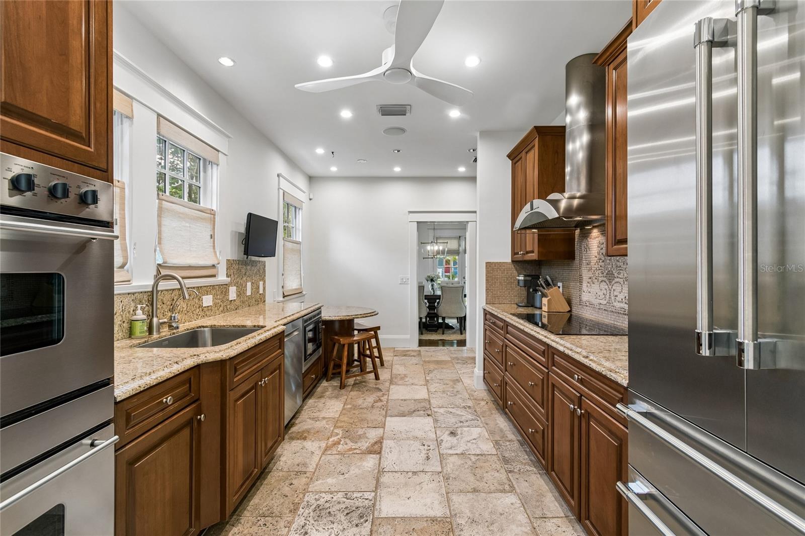 Kitchen with new Thermador refrigerator