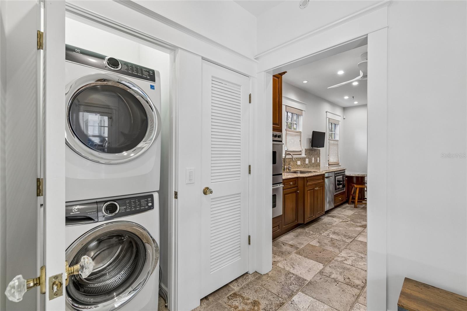 Laundry closet is conveniently located off of the Kitchen