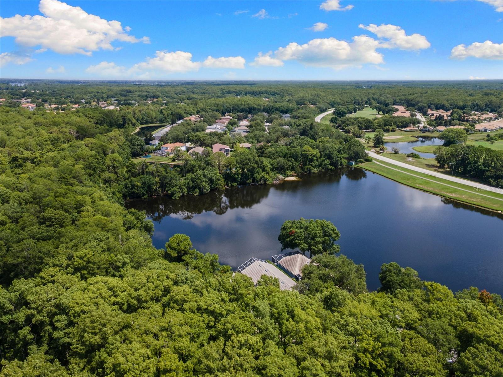 Aerial view of the surrounding area.