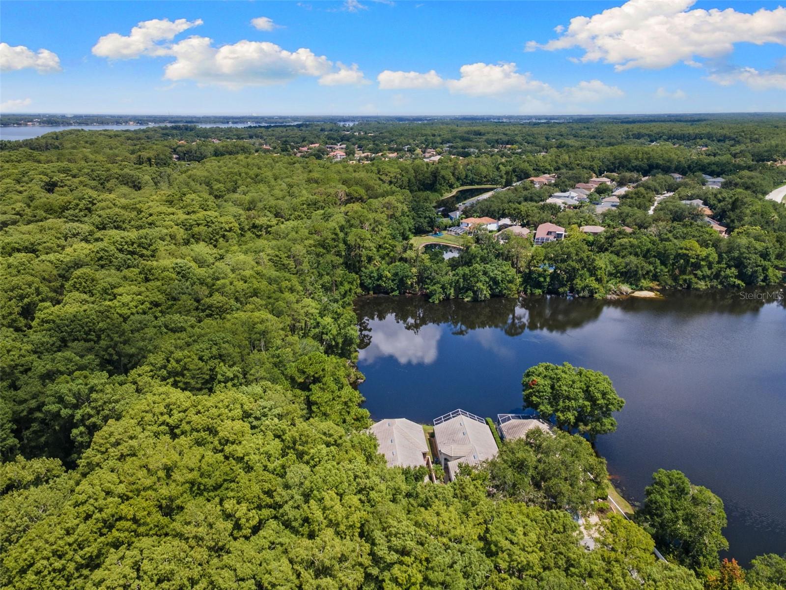 Aerial view of the surrounding area.