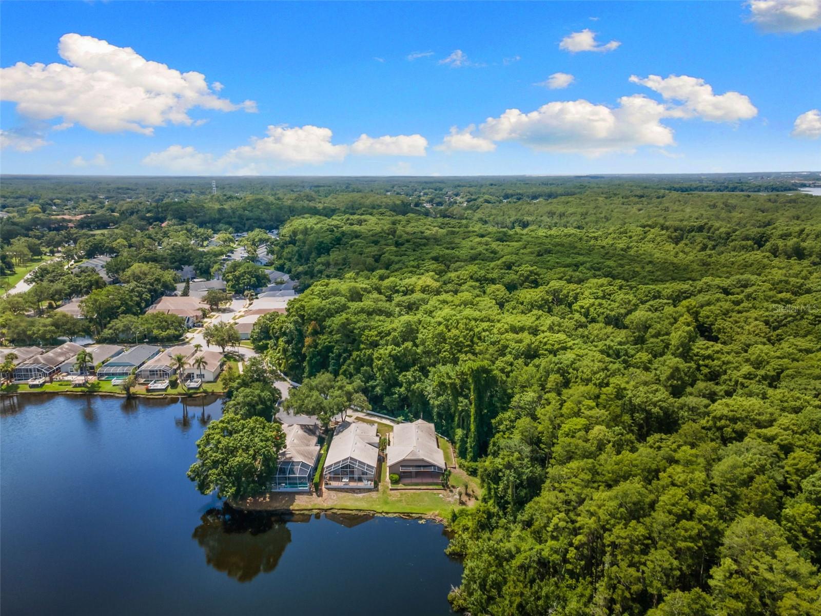 Aerial view of the surrounding area.