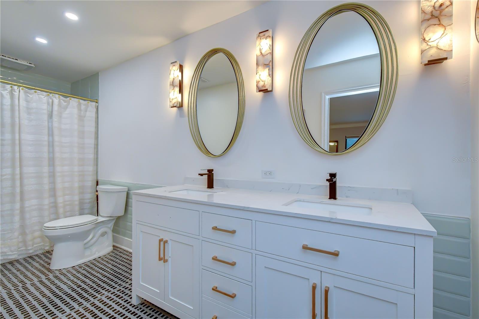 Elegant double vanity setup.