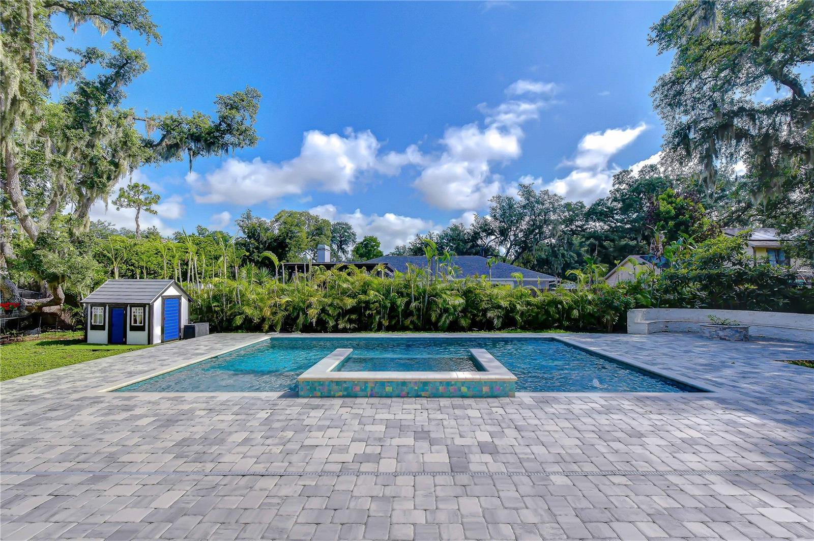 Oversized heated pool and spa.
