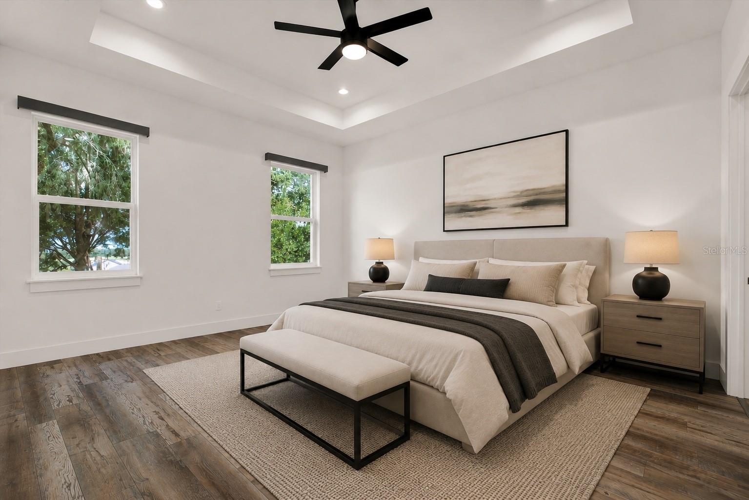 Virtual Staged Primary Bedroom