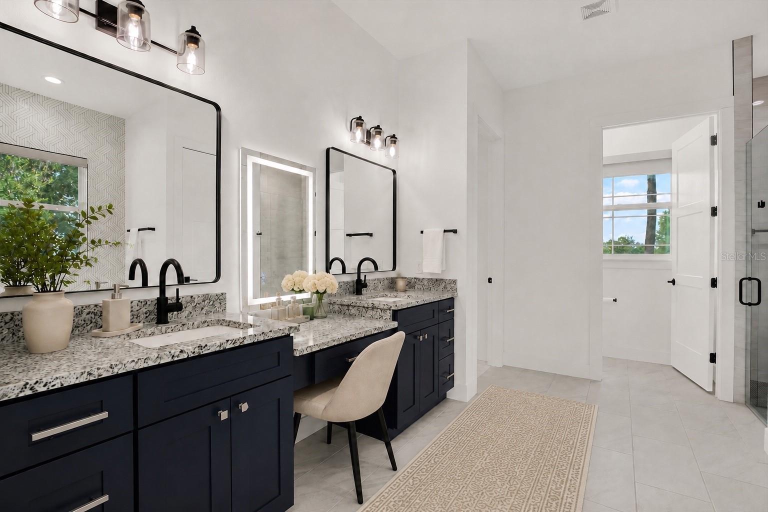 Virtual Staged Primary Bathroom