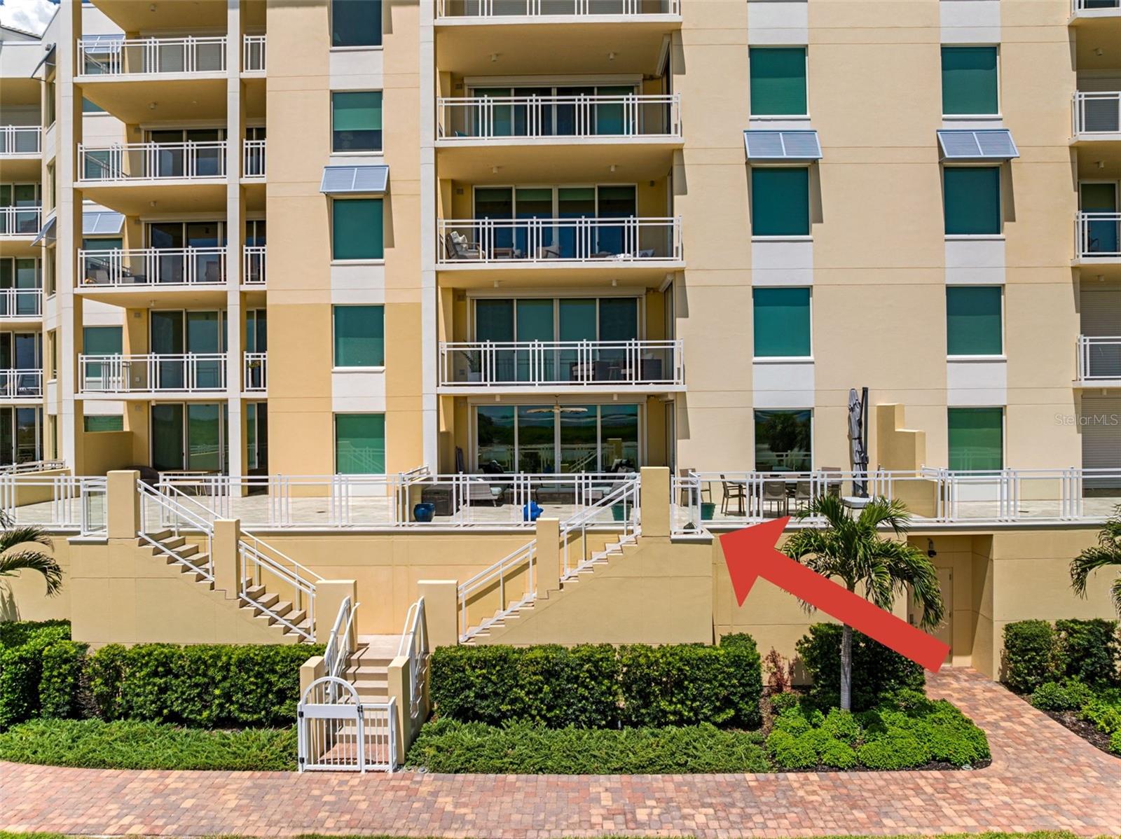Private Gulf front balcony and stairs to beach and amenities