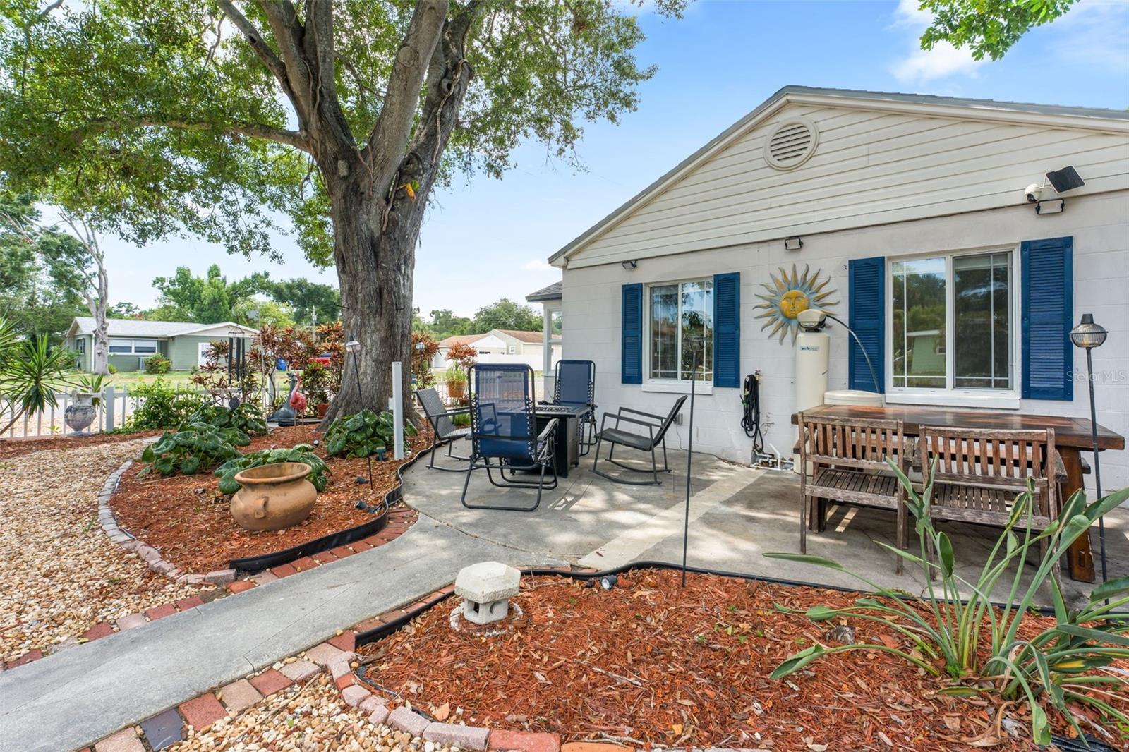 South side of house- garden and seating area